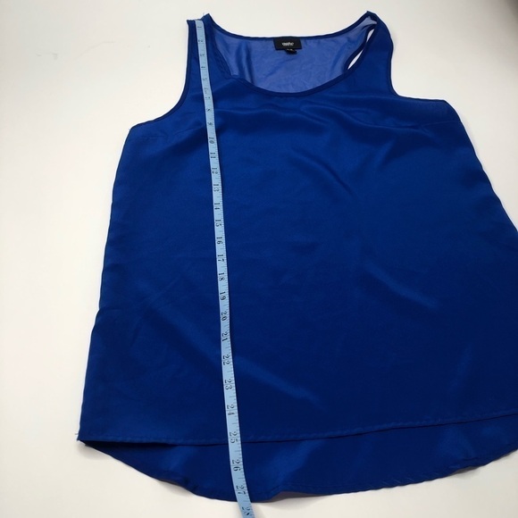 𝅺massimo Cobalt Blue Light Summer High Low Shimmer Flowy Office Dressy Tank Top - Picture 8 of 8